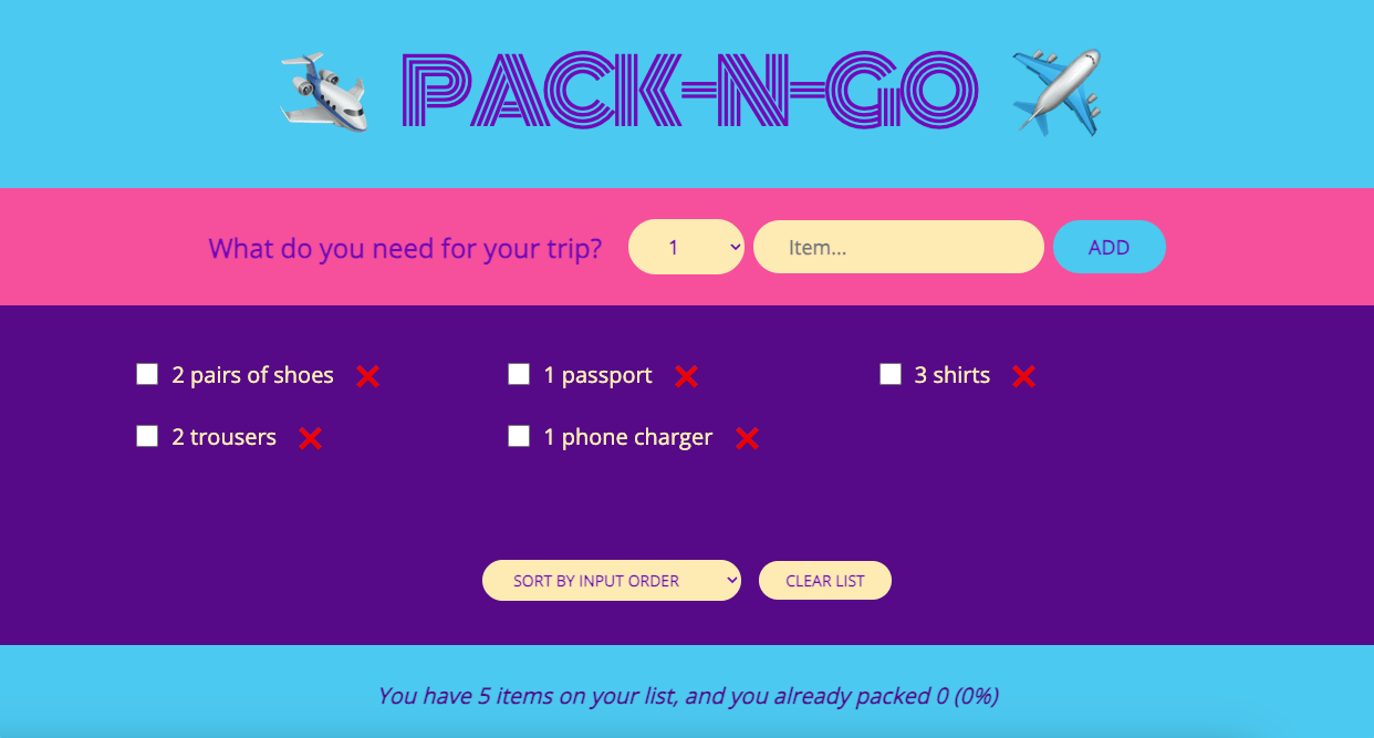 Pack N Go app
