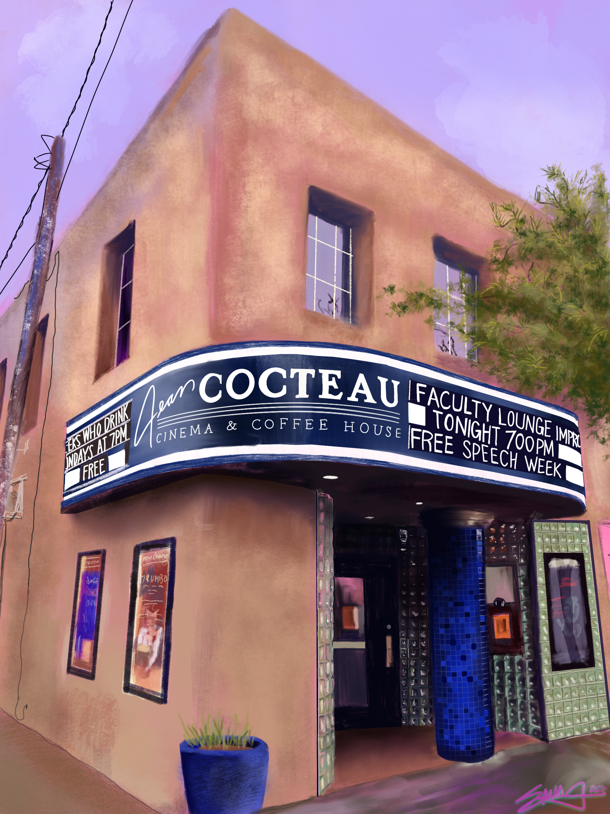 Jean Cocteau Exterior (2024); Procreate on iPad