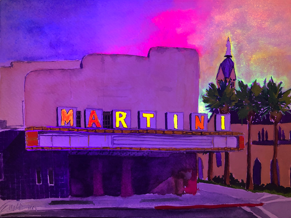 Martini Theatre (2019); watercolor